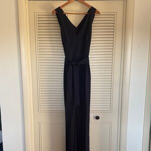 Banana Republic Navy Blue Open Cross Back Dressy Jumpsuit